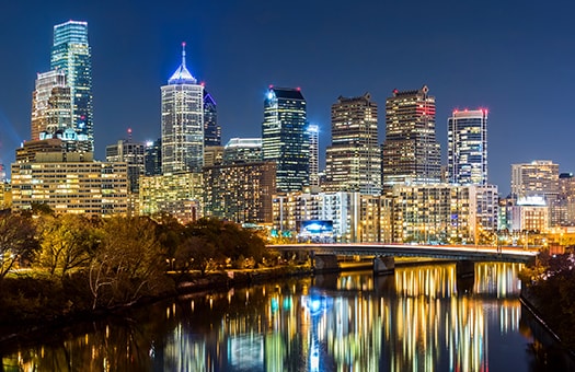 Downtown Philadelphia Skyline at Night